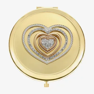 Monet Jewelry Two Tone Heart Compact Mirror