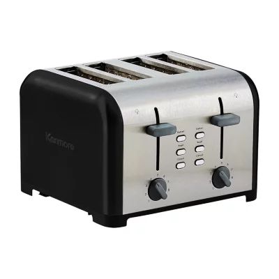 Kenmore 4-Slice Stainless Steel Toaster- Dual Controls- Wide Slot