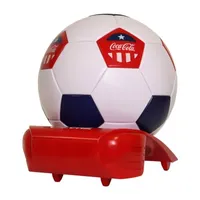 Coca-Cola Soccer Ball Mini Fridge- 5 Can Beverage Cooler White Red Black