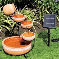 Koolscapes Solar-Powered 5-Tier Terracotta Cascading Fountain