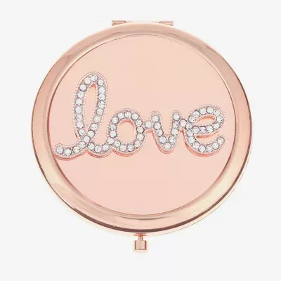 Monet Jewelry Rosegold Tone Love Rose Tone Compact Mirror