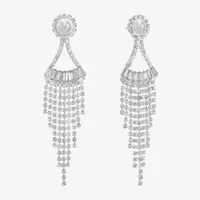 Monet Jewelry Tassel Simulated Pearl Chandelier Earrings