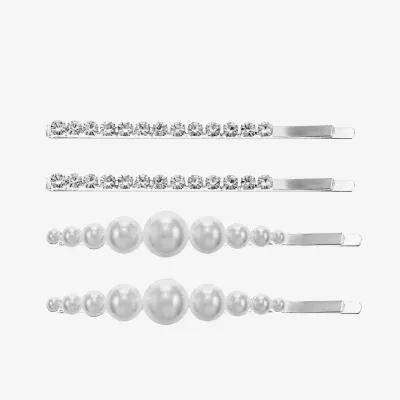 Monet Jewelry Crystal And Simulated Pearls 4-pc. Bobby Pin