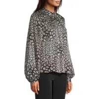 Worthington Womens Mock Neck Long Sleeve Blouse