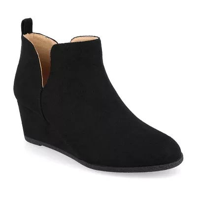 Journee Collection Womens Mylee-Wd Wedge Heel Booties Wide Width