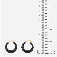 Genuine Jade 14K Gold 30mm Hoop Earrings