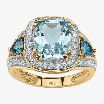 Womens Genuine Blue Topaz Cocktail Ring