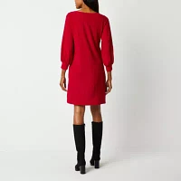 Studio 1 Womens 3/4 Sleeve Shift Dress