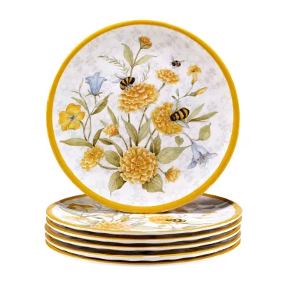 Certified International Bee Sweet 6-pc. Melamine Salad Plate