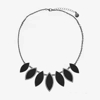 Mixit Black Glass 17 Inch Cable Collar Necklace