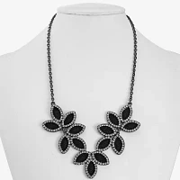 Mixit Black Glass 17 Inch Cable Statement Necklace