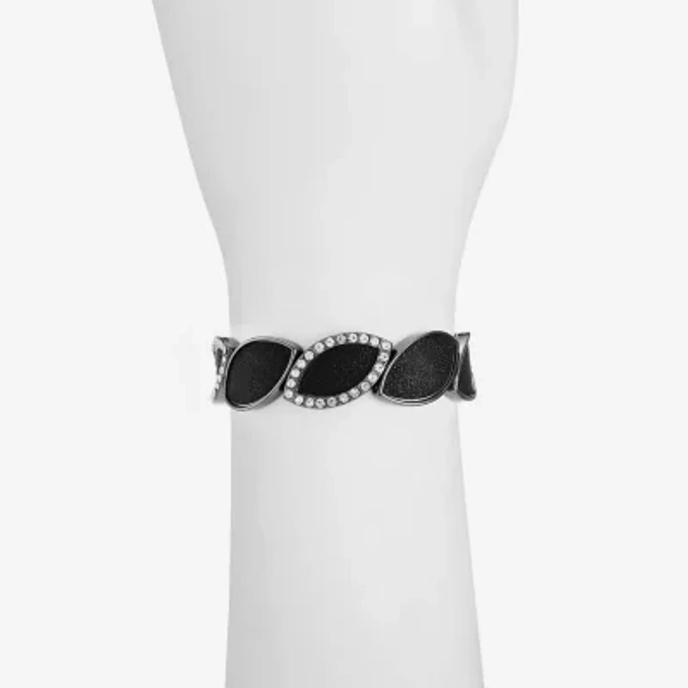 Mixit Black Glass Stretch Bracelet