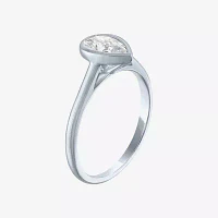 Diamond Addiction (G-H / Si2-I1) Womens 1 CT. T.W. Lab Grown White 14K Gold Pear Solitaire Cocktail Ring