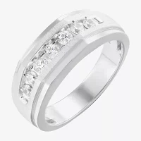 8MM 1/2 CT. T.W. Natural White Diamond 10K Gold Wedding Band