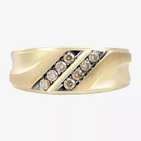 Mens 1/3 CT.T.W. Champagne Diamond 10K Yellow Gold Ring