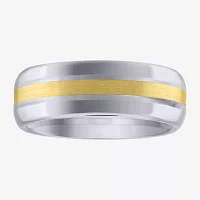 7MM 10K Gold Tungsten Wedding Band