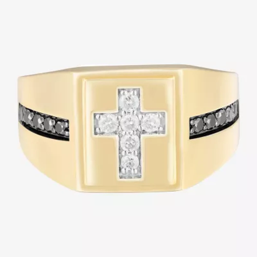 Mens 1/2 CT. T.W. Natural Diamond 10K Gold Fashion Ring