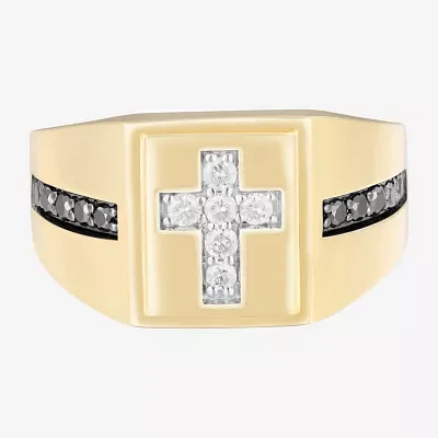 Mens 1/2 CT. T.W. Natural Diamond 10K Gold Fashion Ring