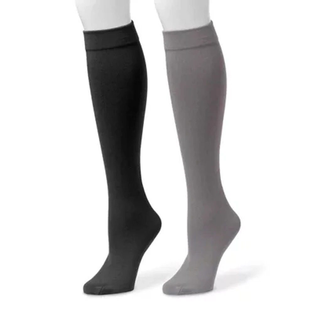 MUK LUKS® 2-pk. Fleece-Lined Knee High Socks