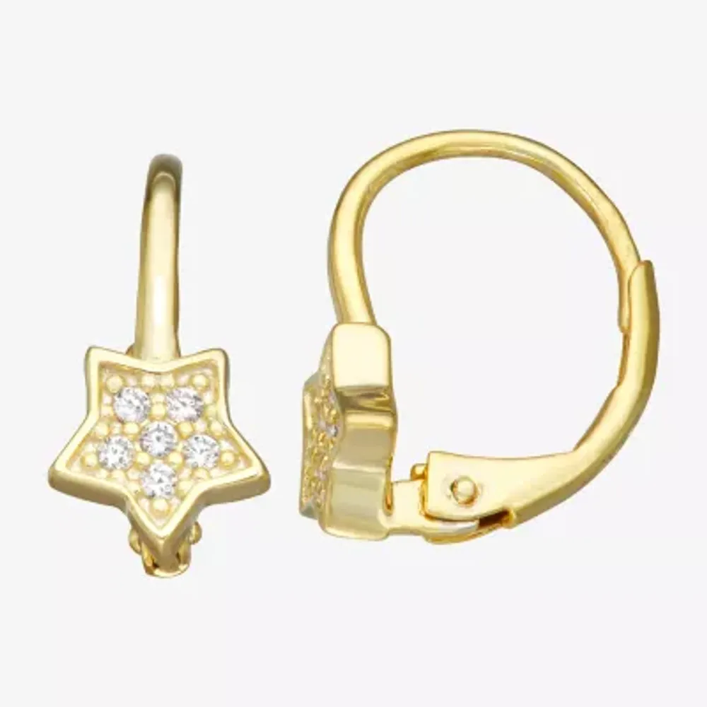 1/6 CT. Multi Color Cubic Zirconia 14K Gold Over Silver 15.5mm Hoop Earrings