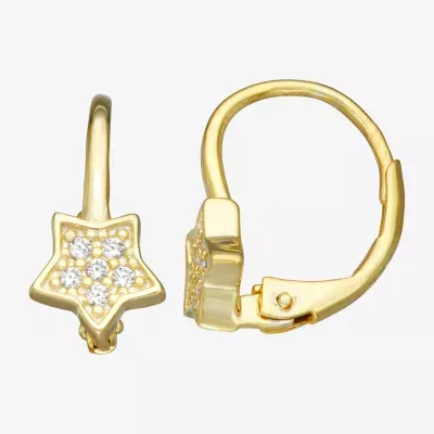 1/6 CT. Multi Color Cubic Zirconia 14K Gold Over Silver 15.5mm Hoop Earrings