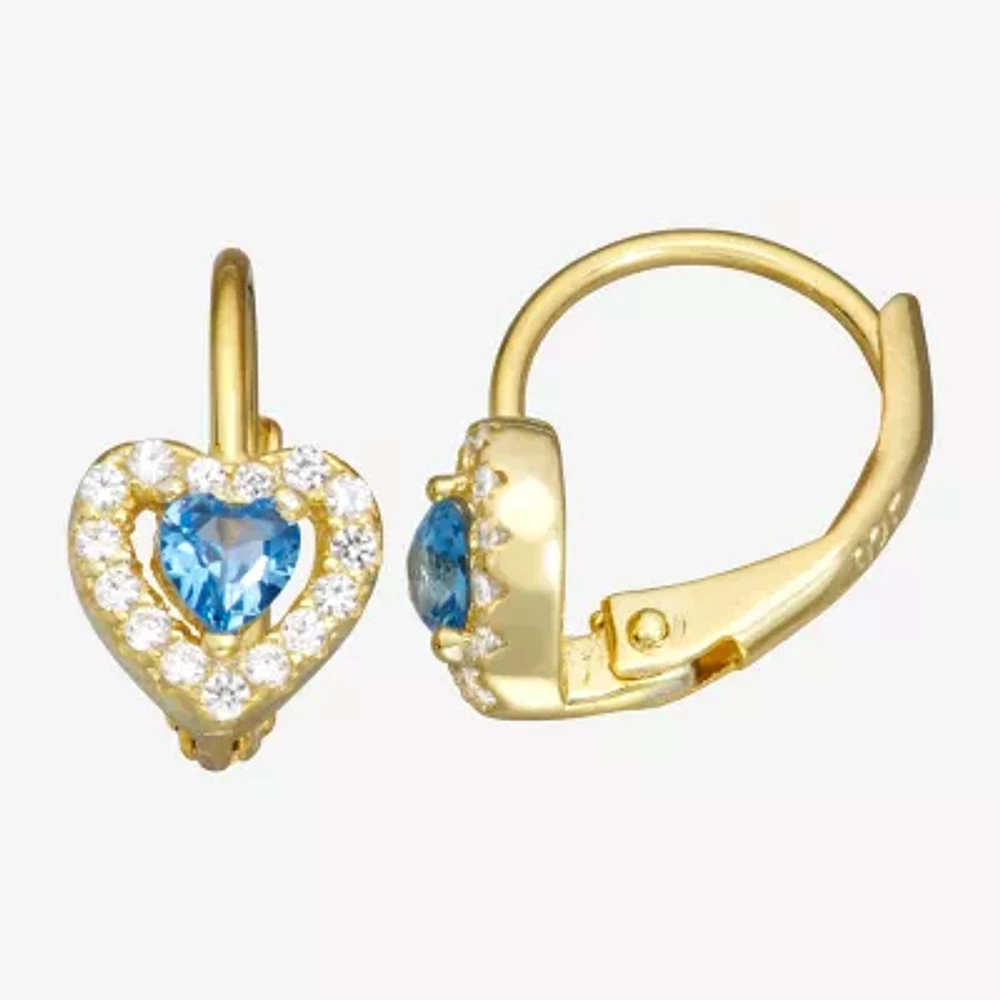 1/2 CT. Cubic Zirconia 14K Gold Over Silver 7mm Hoop Earrings