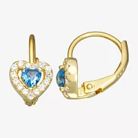 1/2 CT. Cubic Zirconia 14K Gold Over Silver 7mm Hoop Earrings
