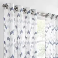 Fieldcrest Arden Modern Herringbone Cotton Sheer Grommet Top Single Curtain Panel