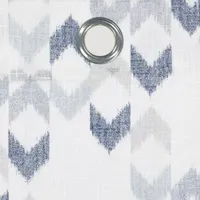 Fieldcrest Arden Modern Herringbone Cotton Sheer Grommet Top Single Curtain Panel