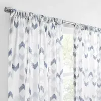 Fieldcrest Arden Modern Herringbone Cotton Sheer Rod Pocket Single Curtain Panel