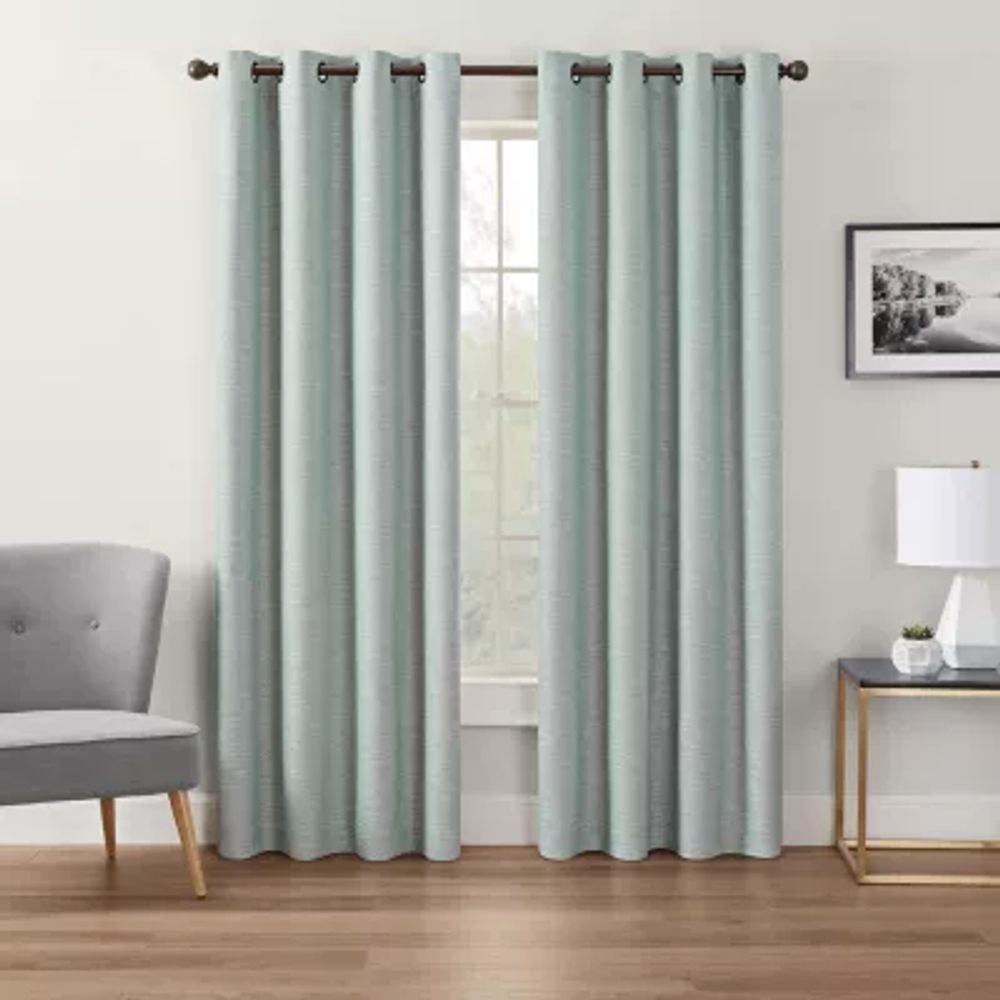 Eclipse Andes Energy Saving 100% Blackout Grommet Top Single Curtain Panel