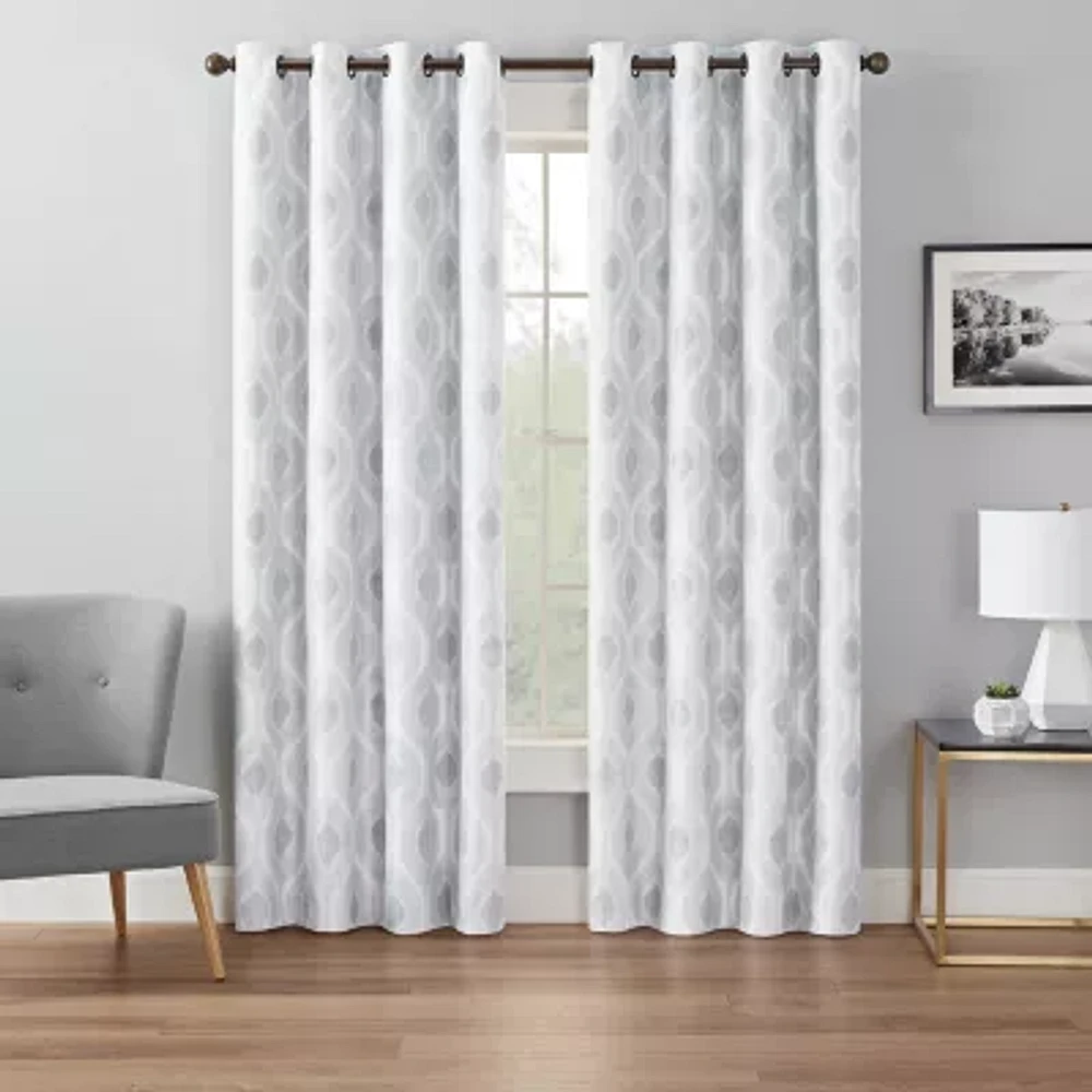 Eclipse Andes Geo Energy Saving 100% Blackout Grommet Top Single Curtain Panel