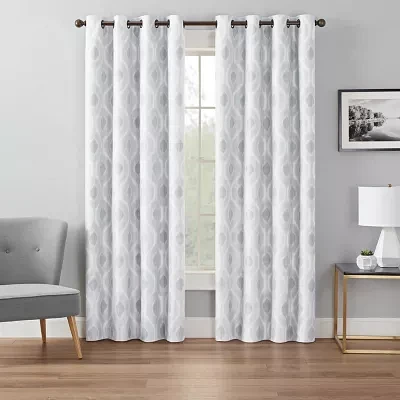 Eclipse Andes Geo Energy Saving 100% Blackout Grommet Top Single Curtain Panel