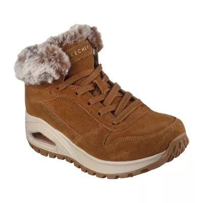 Skechers Womens Uno Rugged Wintriness Wedge Heel Winter Boots