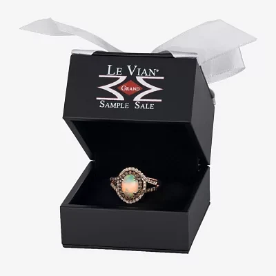 LIMITED QUANTITIES! Le Vian Grand Sample Sale™ Ring featuring 7/8 cts. Neopolitan Opal™, 1/4 cts. Chocolate Diamonds® , 1/5 cts. Nude Diamonds™  set in 14K Strawberry Gold®