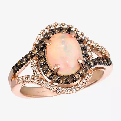 LIMITED QUANTITIES! Le Vian Grand Sample Sale™ Ring featuring 7/8 cts. Neopolitan Opal™, 1/4 cts. Chocolate Diamonds® , 1/5 cts. Nude Diamonds™  set in 14K Strawberry Gold®