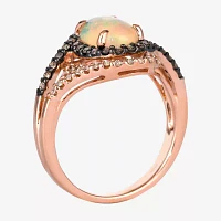 LIMITED QUANTITIES! Le Vian Grand Sample Sale™ Ring featuring 7/8 cts. Neopolitan Opal™, 1/4 cts. Chocolate Diamonds® , 1/5 cts. Nude Diamonds™  set in 14K Strawberry Gold®