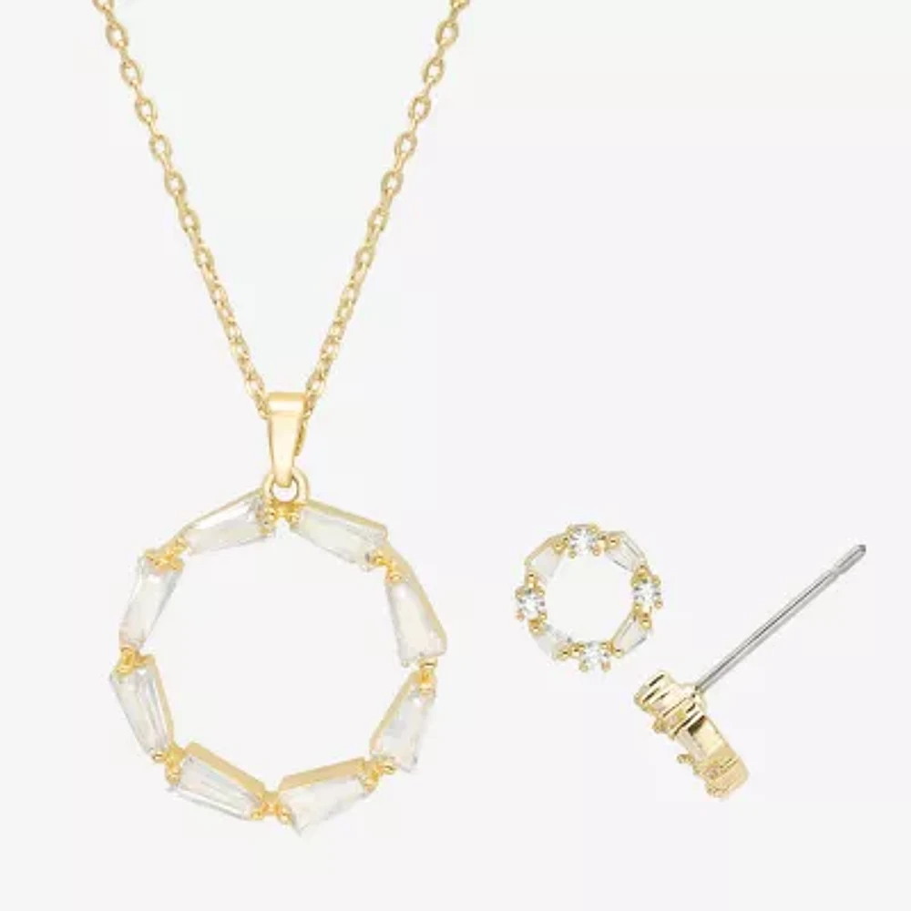 Sparkle Allure 2-pc. Cubic Zirconia 14K Gold Over Brass Round Jewelry Set