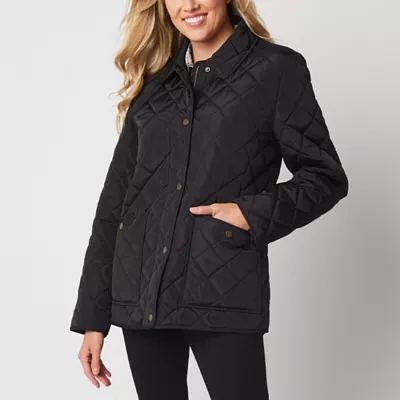 St. John's Bay Womens Water Resistant Midweight Quilted Jacket