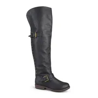 Journee Collection Womens Kane Wide Calf Stiletto Heel Over the Knee Boots