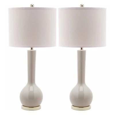 Set of 2 Long Neck Ceramic Table Lamps