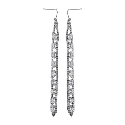 Sparkle Allure Pure Silver Over Bronze Cubic Zirconia Drop Earrings