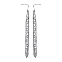 Sparkle Allure Pure Silver Over Bronze Cubic Zirconia Drop Earrings