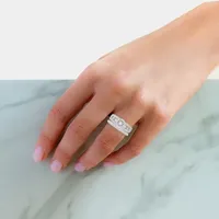 Womens 3/8 CT. T.W. Natural Diamond 10K White Gold Round Side Stone Halo Bridal Set