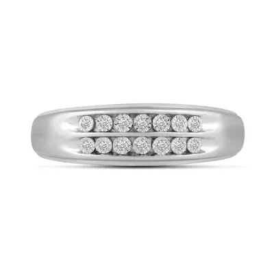 1/8 CT. T.W. Natural Diamond 10K White Gold Wedding Band