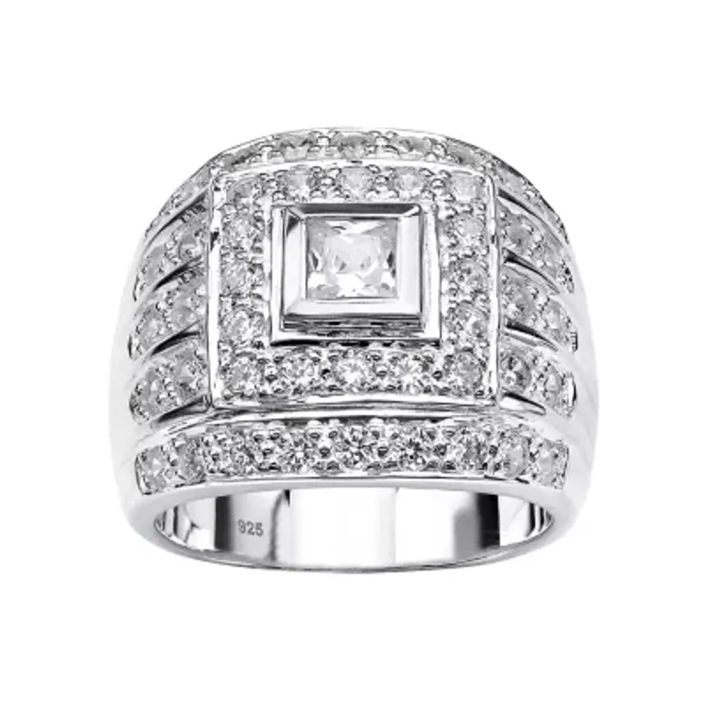 DiamonArt® Mens 3 CT. T.W. White Cubic Zirconia Sterling Silver Fashion Ring