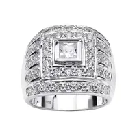 DiamonArt® Mens 3 CT. T.W. White Cubic Zirconia Sterling Silver Fashion Ring