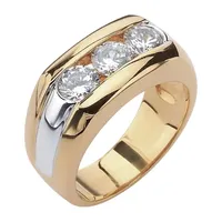 Mens 1 1/2 CT. T.W. White Cubic Zirconia 14K Gold Over Silver Fashion Ring