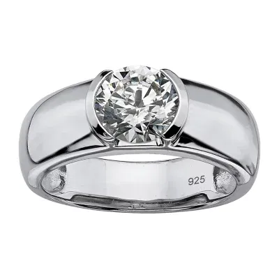 DiamonArt® Mens 2 CT. T.W. White Cubic Zirconia Platinum Over Silver Fashion Ring