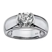 DiamonArt® Mens CT. T.W. White Cubic Zirconia Platinum Over Silver Fashion Ring